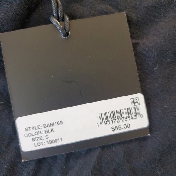 NWT Bam by Betsy & Adam Black Short Sleeve T-Shirt with Attached Mask Size S - Picture 8 of 9